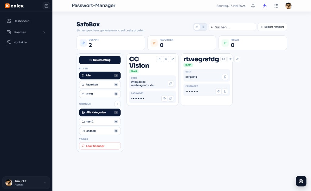 Colex SafeBox – Passwort-Manager für Teams
